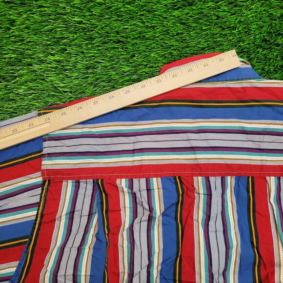 Vintage 90s Colours by Alexander Julian Striped Shirt 2XL 17 Oversized - Picture 8 of 10